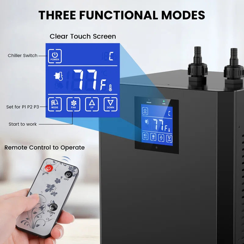 42/79 Gal Aquarium Chiller, 1/10&1/3 HP Fish Tank Water Chiller with Quiet Design Compressor, Refrigerator