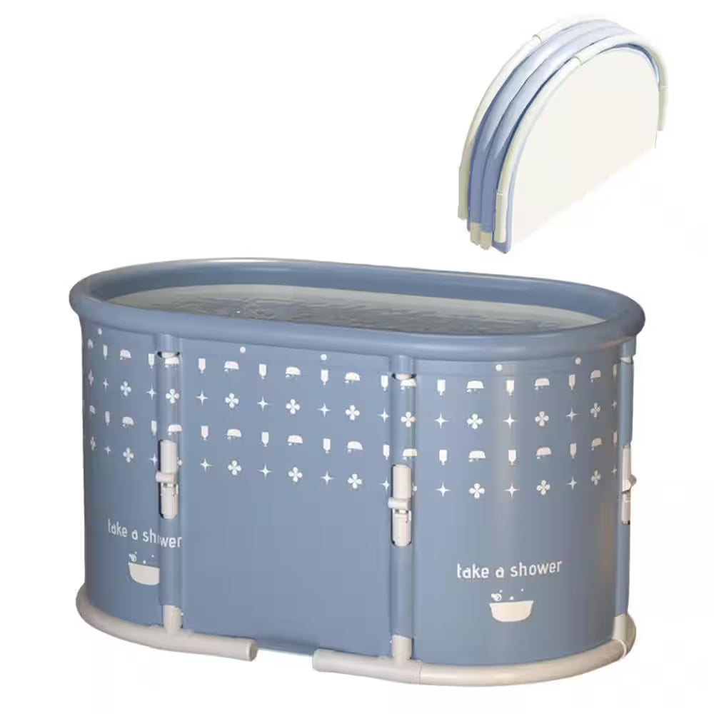 Portable Foldable Bath Tub for Adults No Installation Needed Large Separate Hot SPA Soaking Ice Bathtub Gray