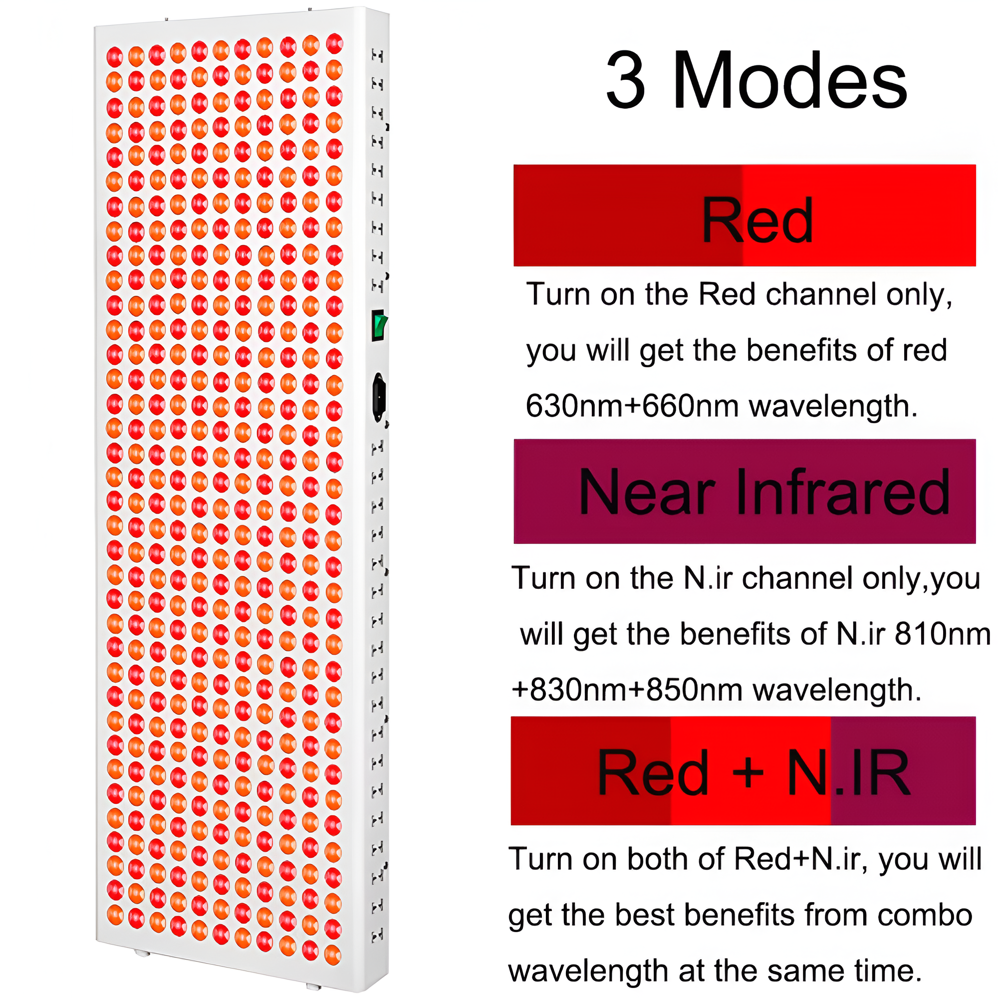 Ag-Pro2000 red light therapy panel angle view with timer control functionality