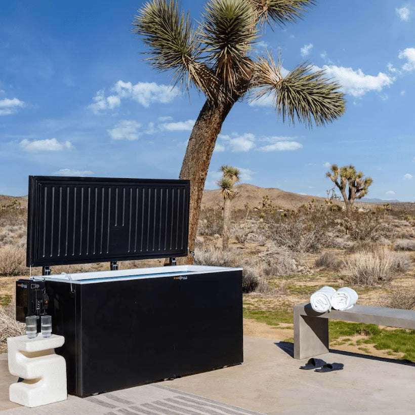 All-In-One cold plunge tub installed in a modern home gym recovery space