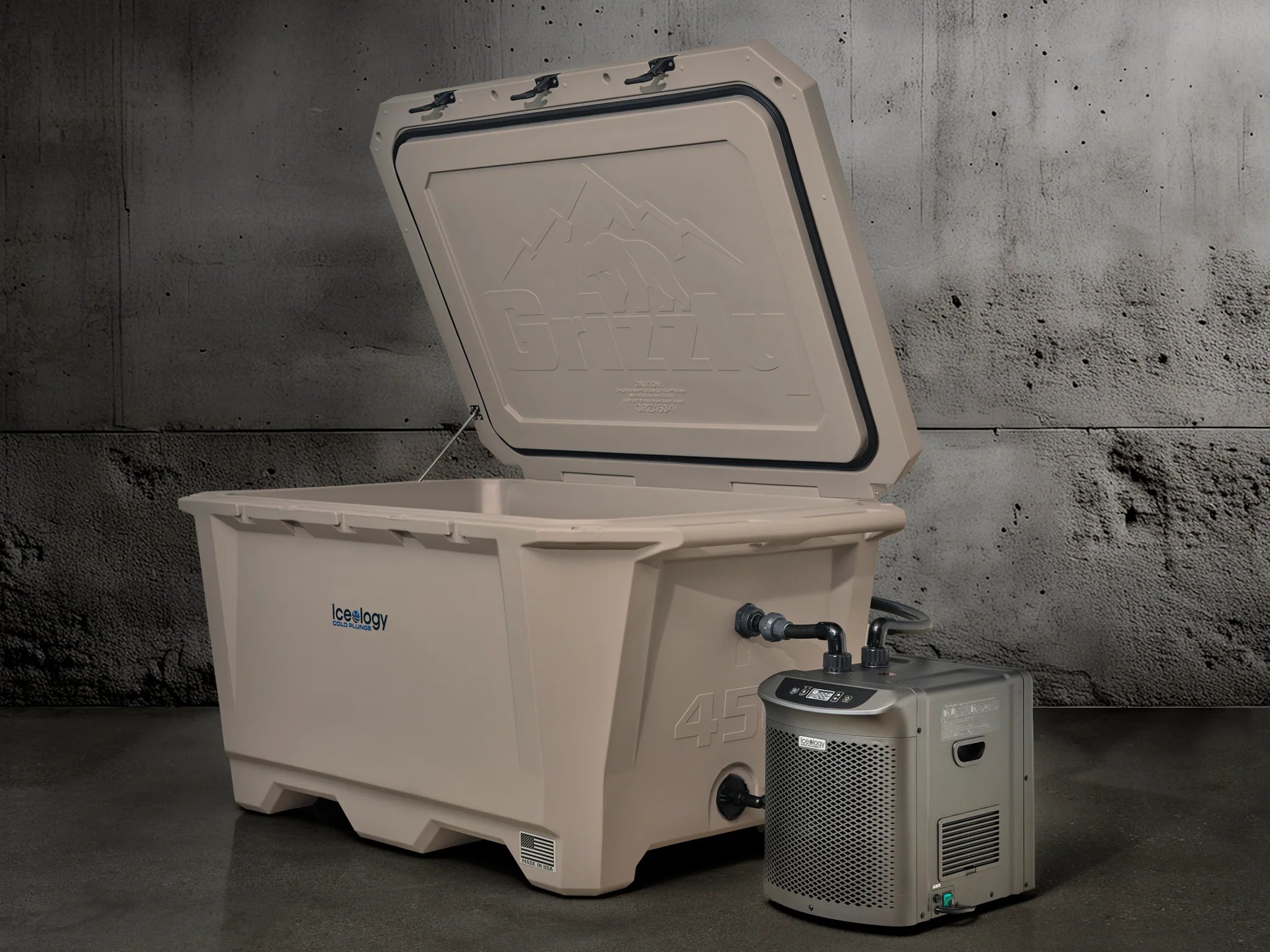 Iceology 450 cold plunge with chiller — Florida Orange color variant