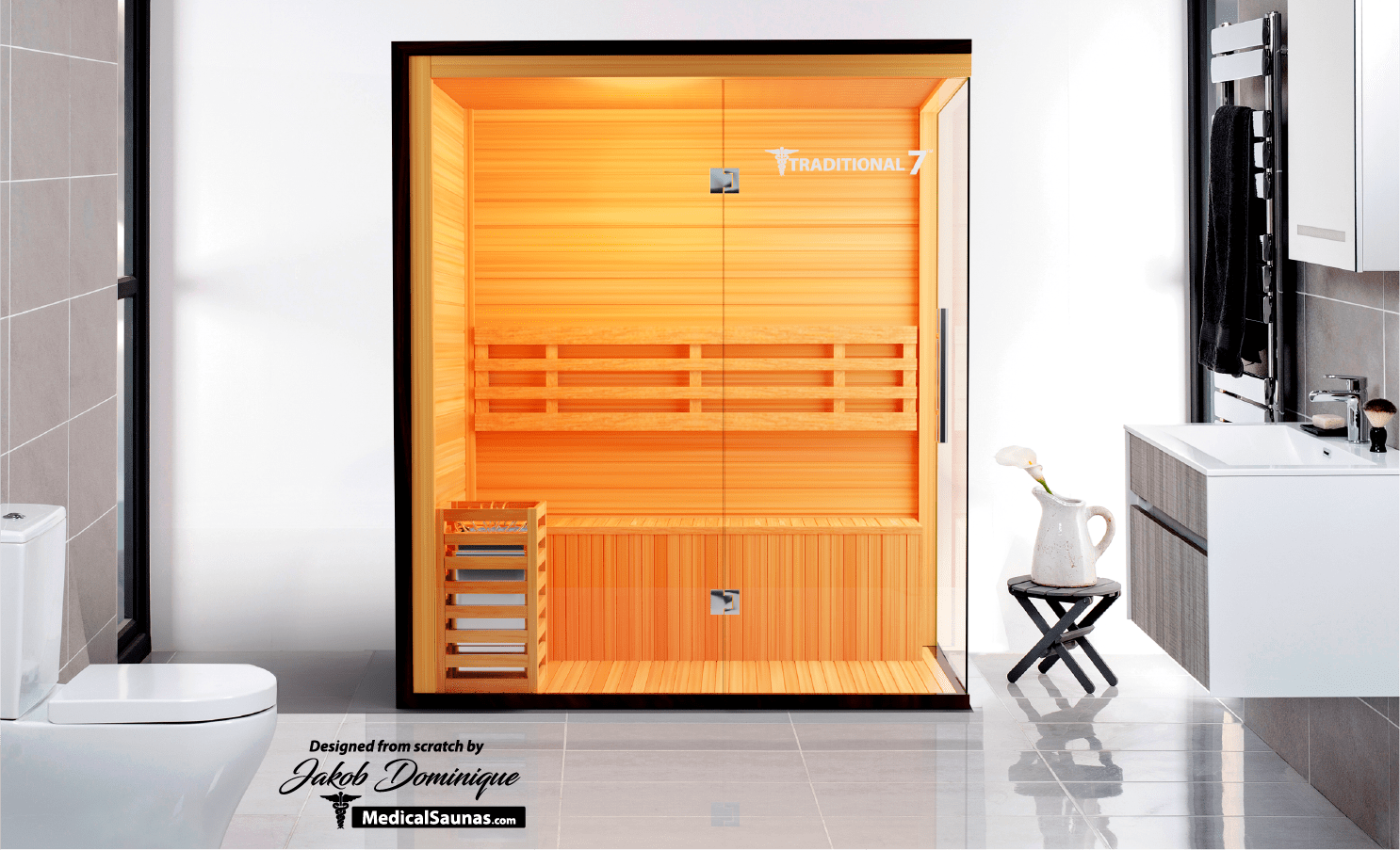 3-Person Home Steam Sauna — Traditional 7