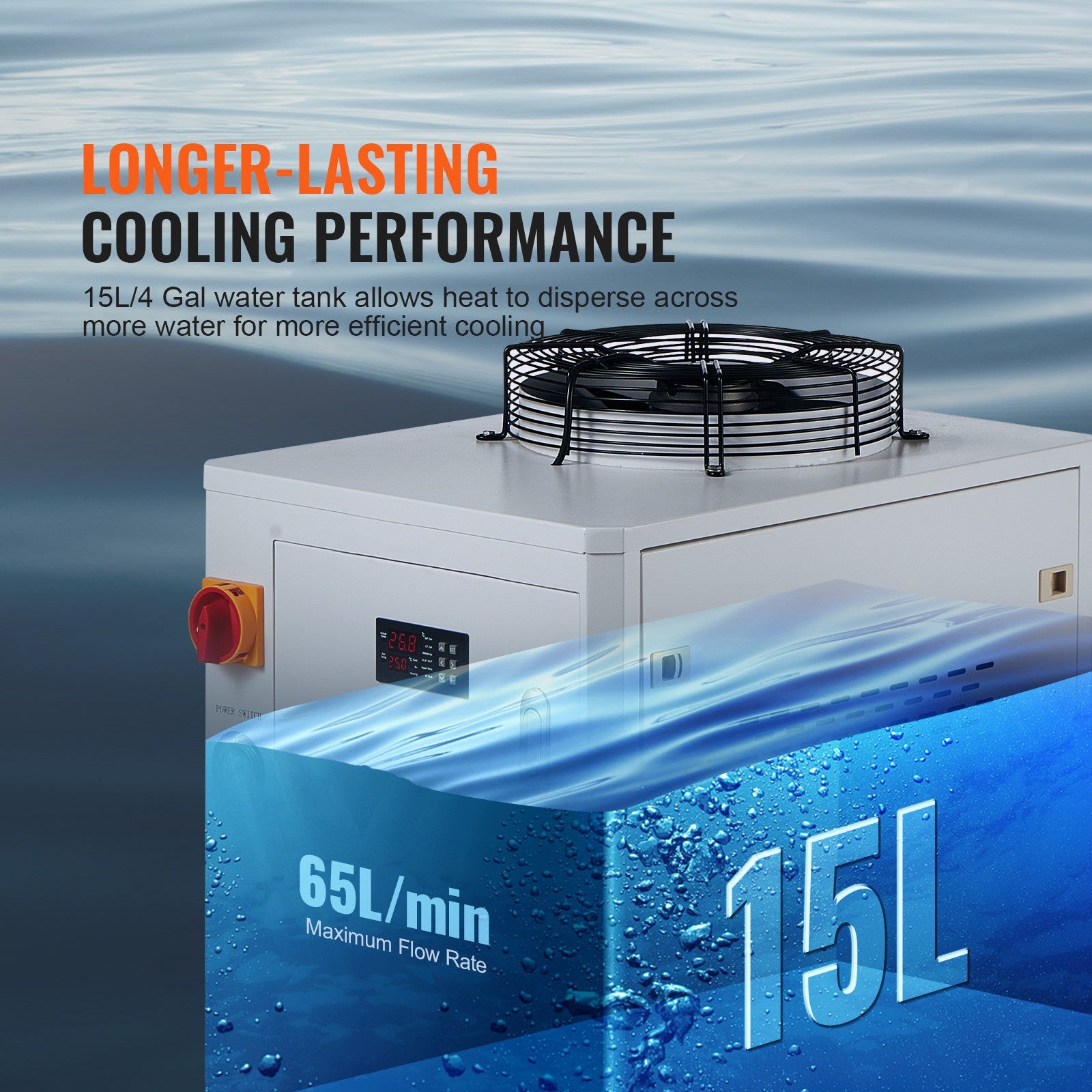 Industrial Water Cooling System CW-6000 15L 65L/Min Laser Cooler with Compressor