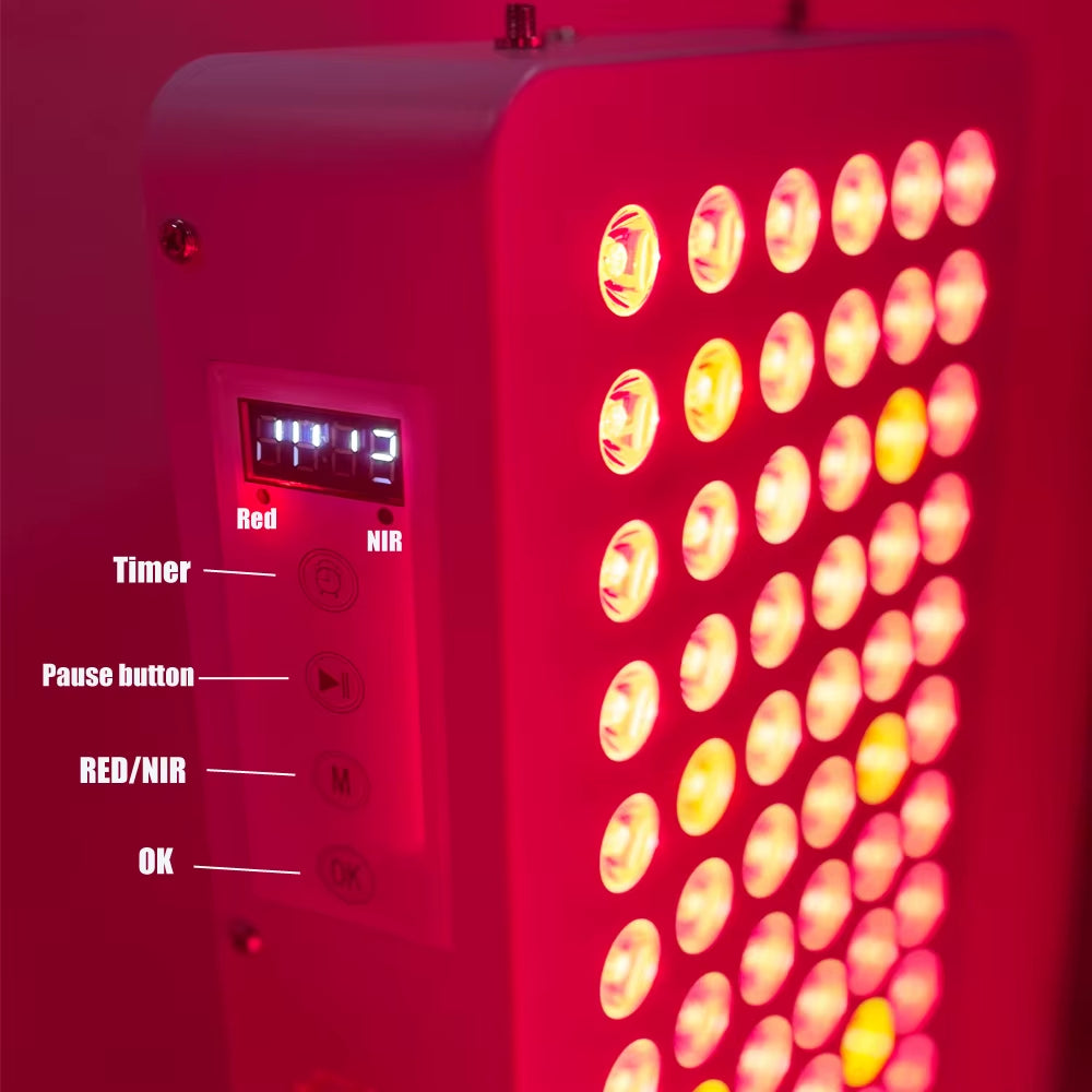 Deep Red multi-wavelength red light therapy panel specifications and wavelength chart