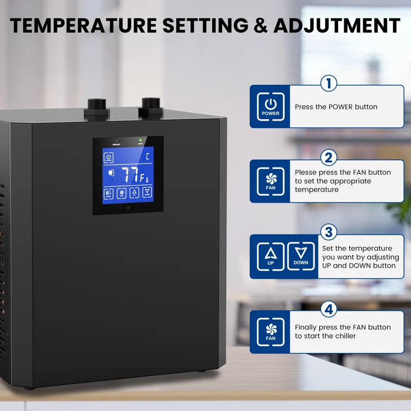 42/79 Gal Aquarium Chiller, 1/10&1/3 HP Fish Tank Water Chiller with Quiet Design Compressor, Refrigerator