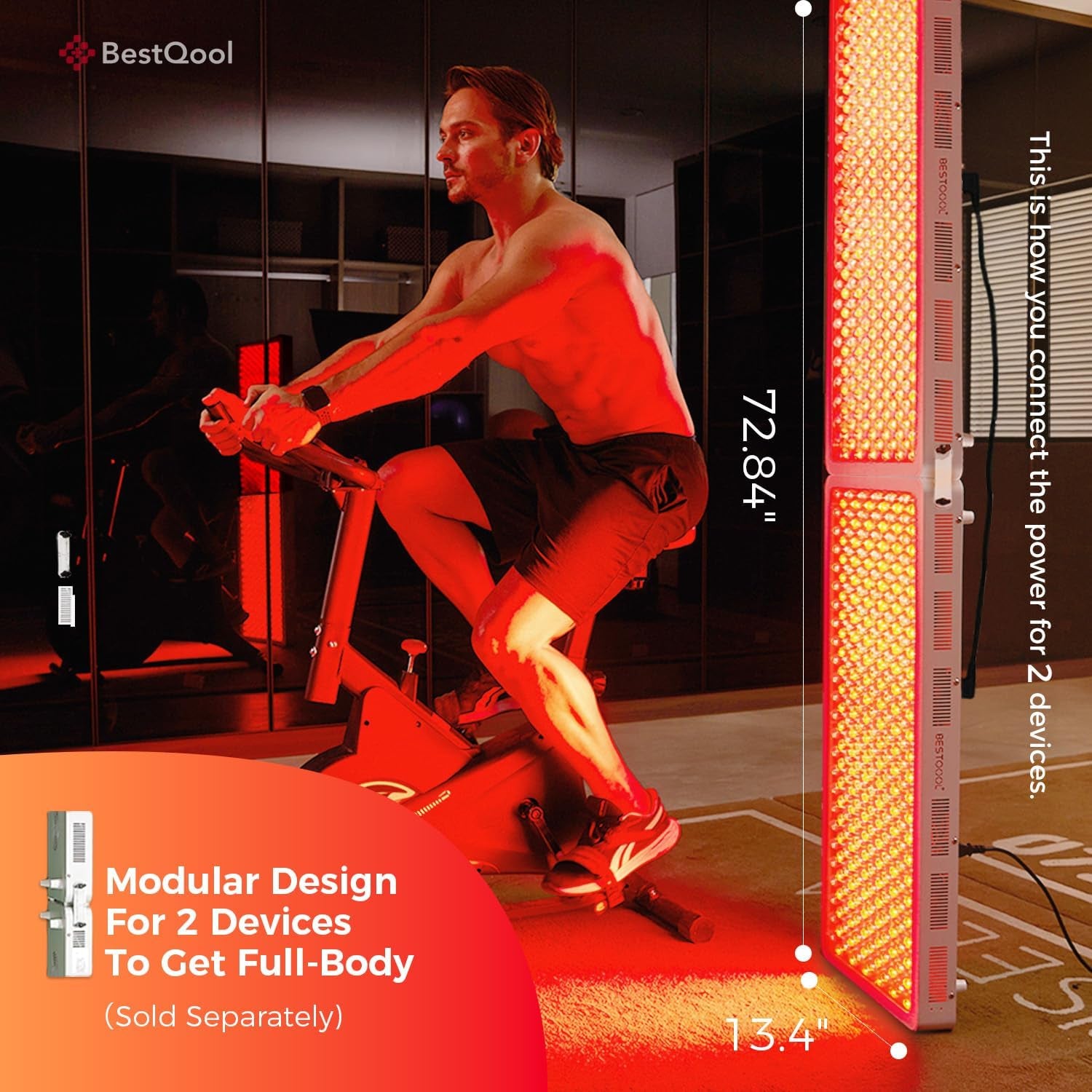 Red Light Therapy Panel, 4 Wavelengths Full Body Infrared Light Therapy, 300 Elite Grade Dual Chip Leds, FSA-HSA Red Light Device at Home, Ideal for Body, Face. 500W. Modular Design.