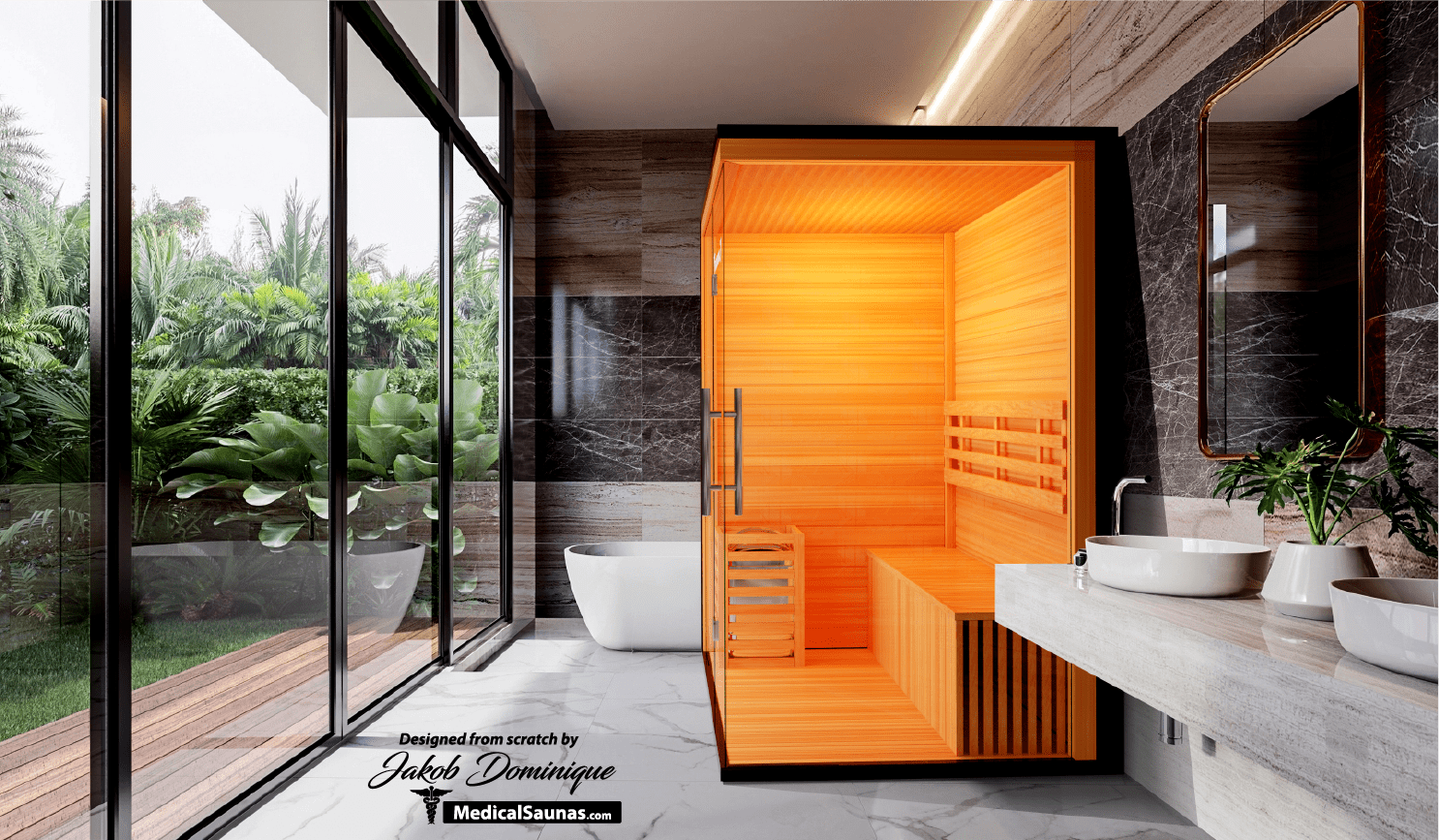 3-Person Home Steam Sauna — Traditional 7