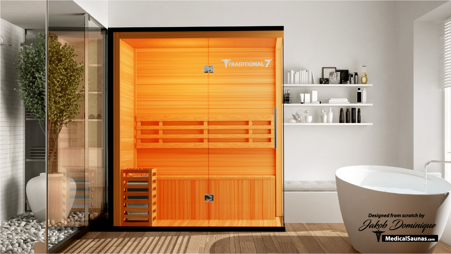 3-Person Home Steam Sauna — Traditional 7