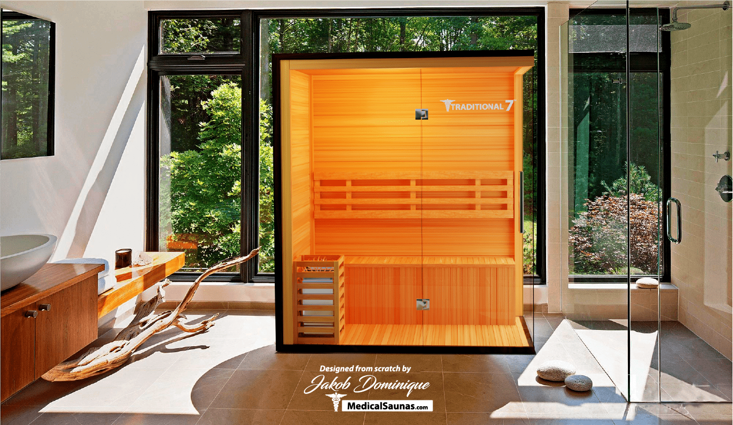 3-Person Home Steam Sauna — Traditional 7